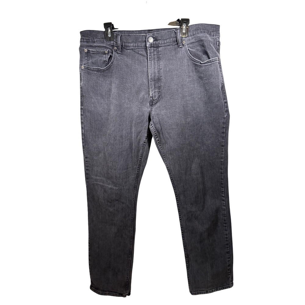St Johns Bay Comfort Stretch Slim Straight Jeans Mens 40x32 Dark Gray Denim